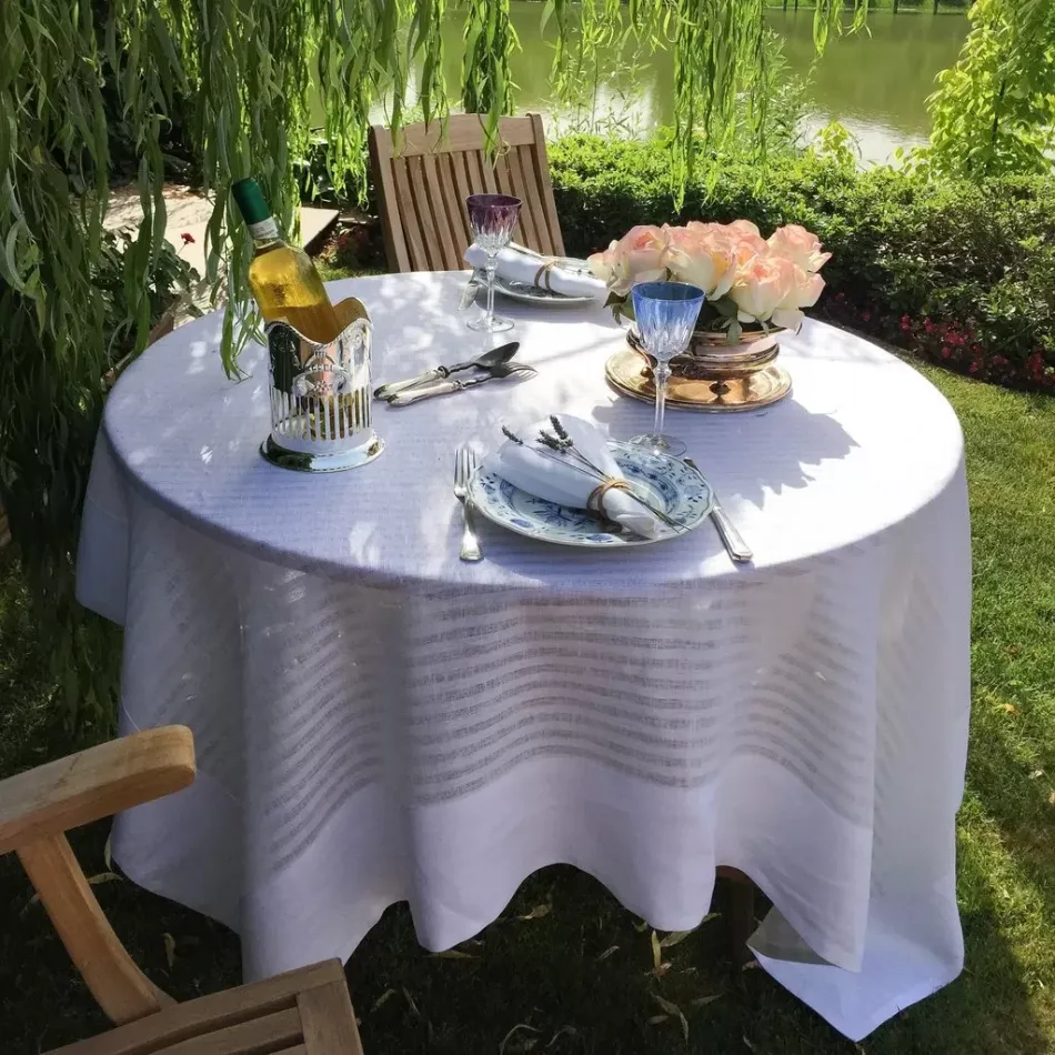 Greenwich White Easy Care Damask Table Linens