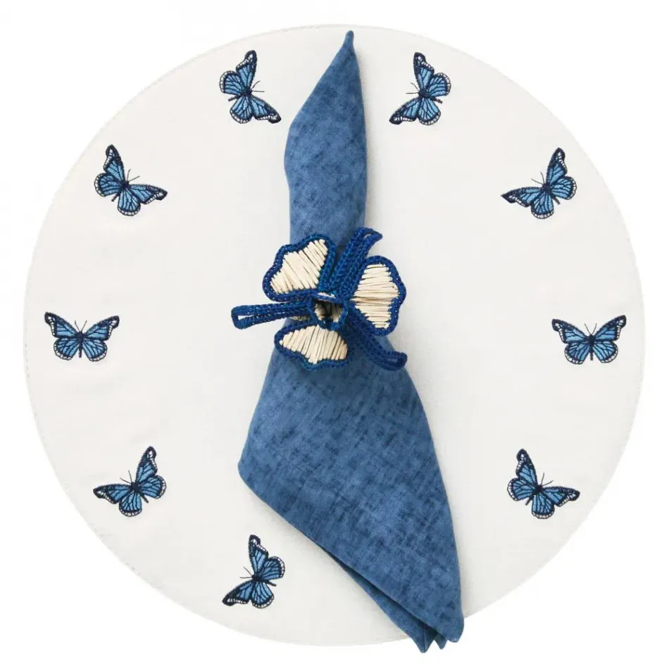 Mayfair Blue Set of 4 Placemats 16 in Round