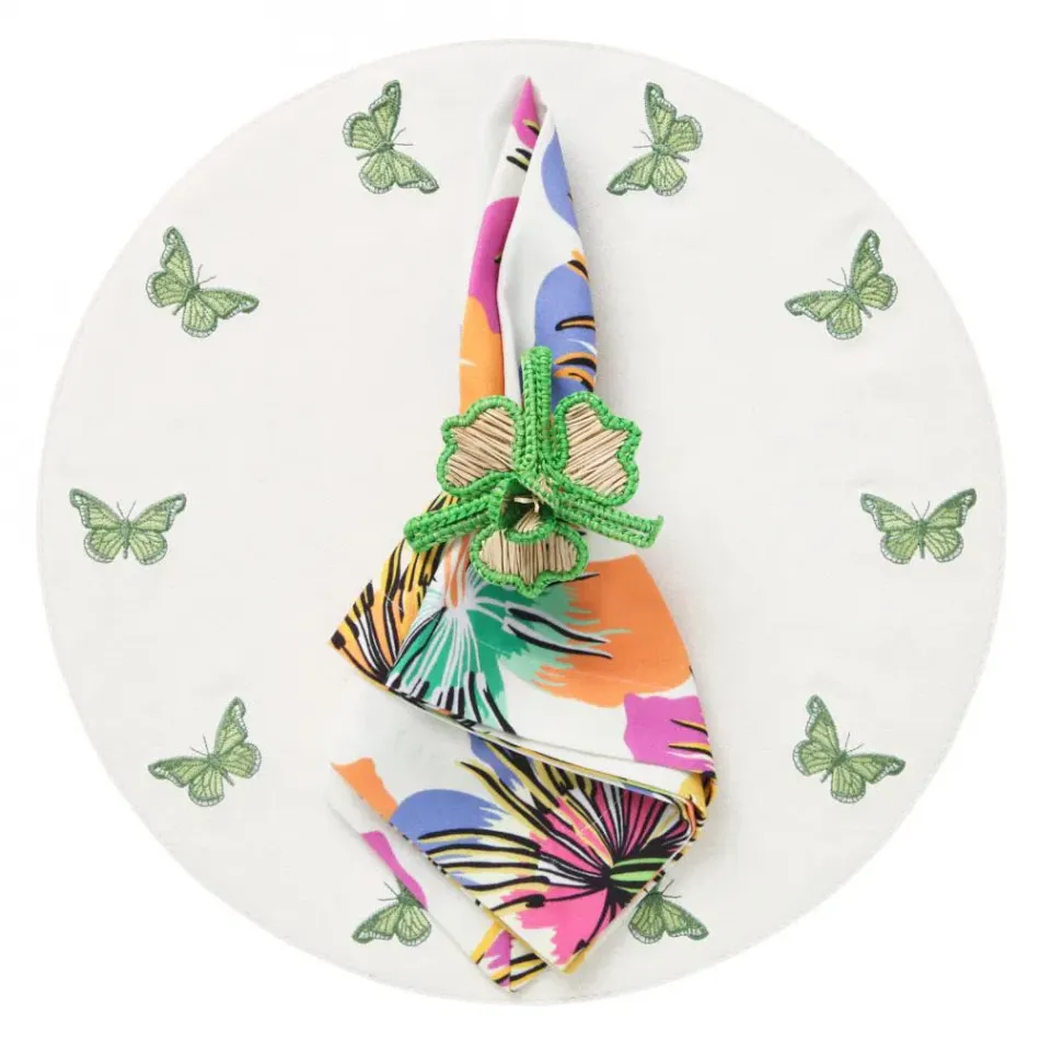 Mayfair Green Set of 4 Placemats 16 in Round