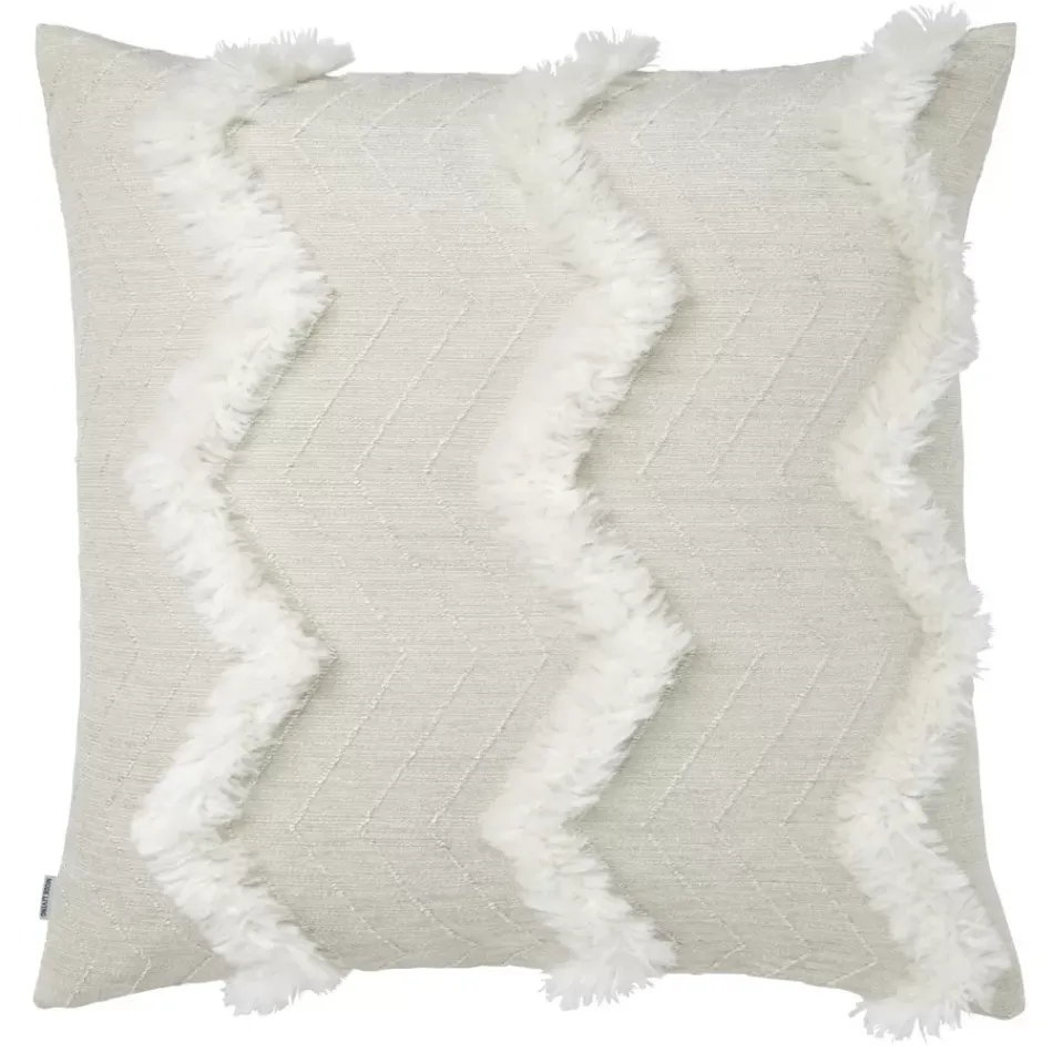 Terra Beige and White Pillow 22 x 22 in