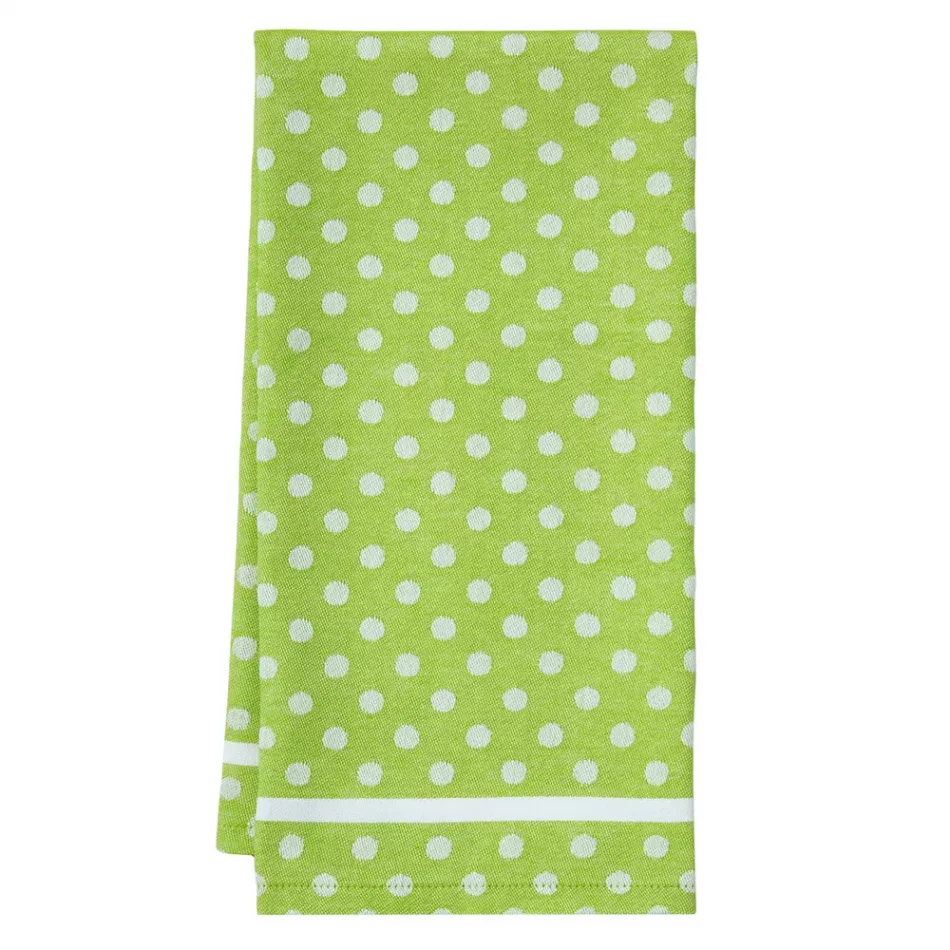 Polka Dot Green Tea Towel 20 x 28 in