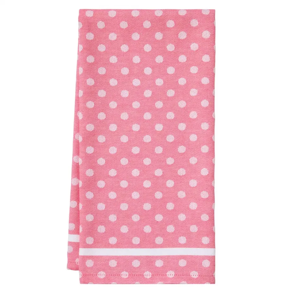 Polka Dot Pink Tea Towel 20 x 28 in