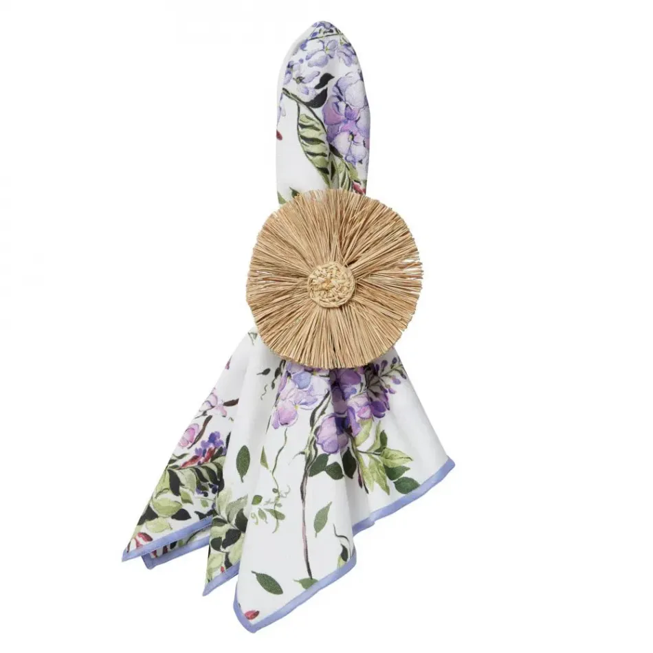 Cassis White and Lavender Multicolor Set of 4 Napkins 20 x 20 in