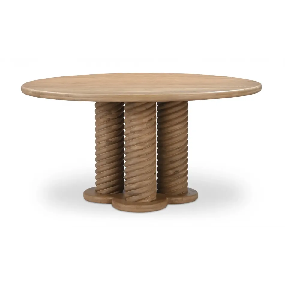 Treccia Oak Round Dining Table