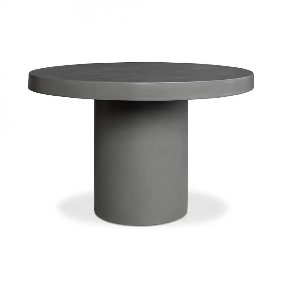 Cassius Round Outdoor Dining Table Dark Grey