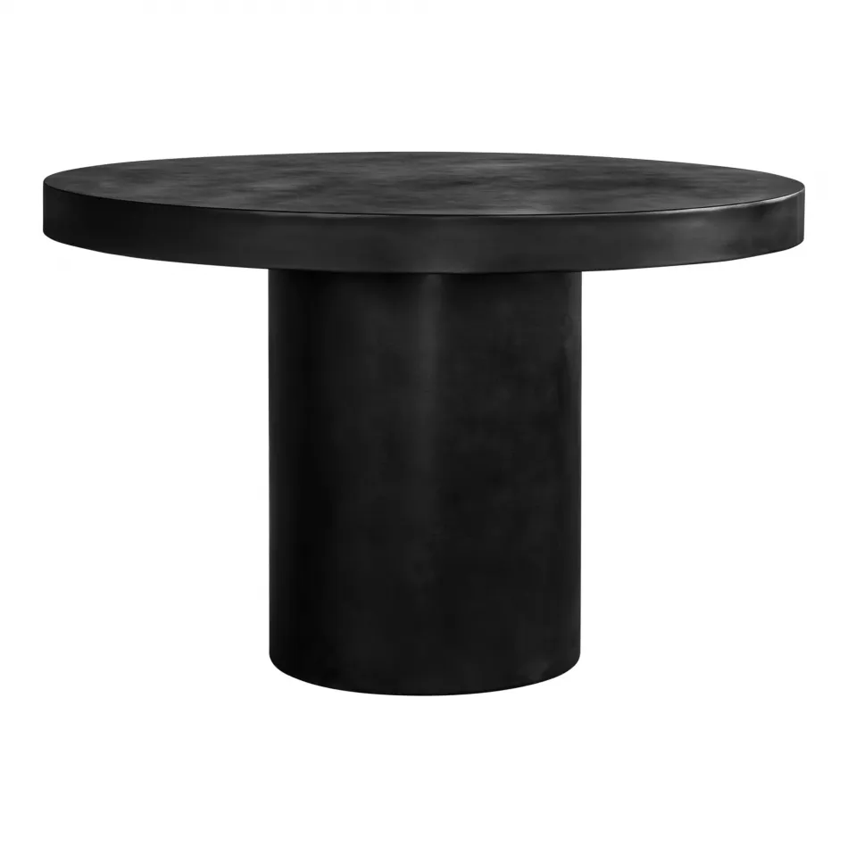 Cassius Round Outdoor Dining Table Black