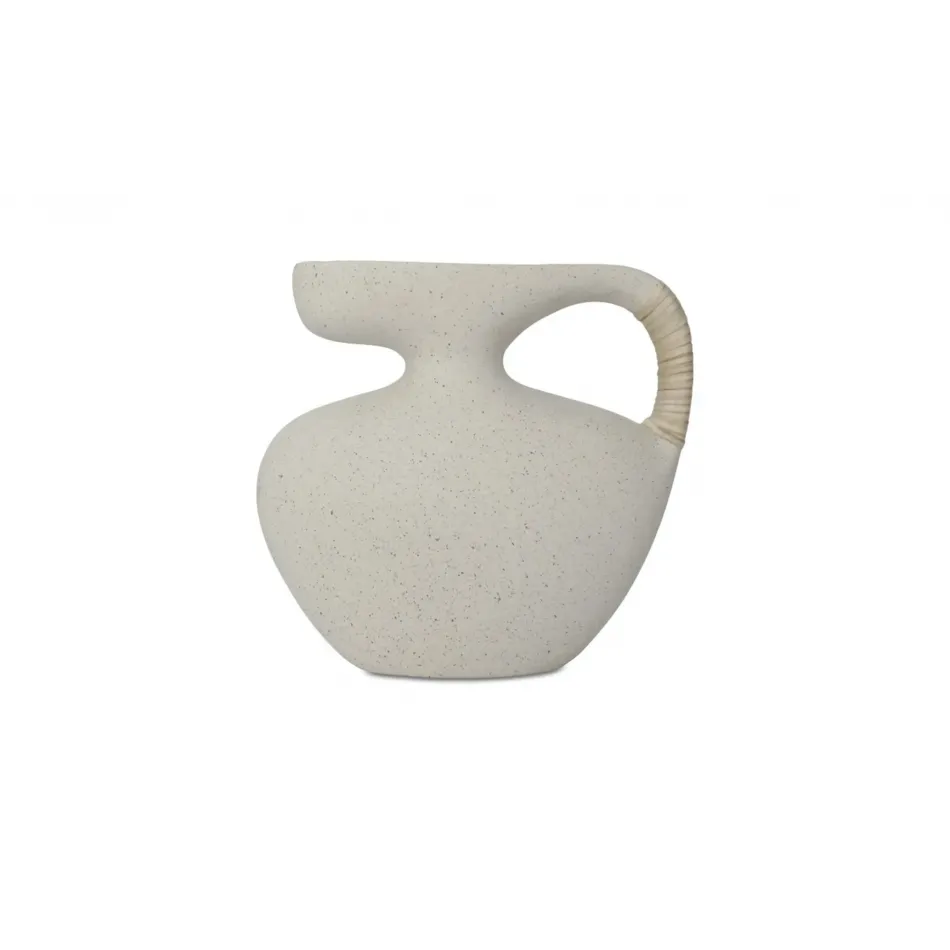 Vila Cream White Sculptural Vessel 9.5in