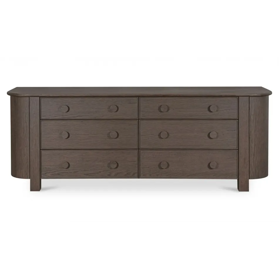 Loren Dark Brown 6 Drawer Dresser