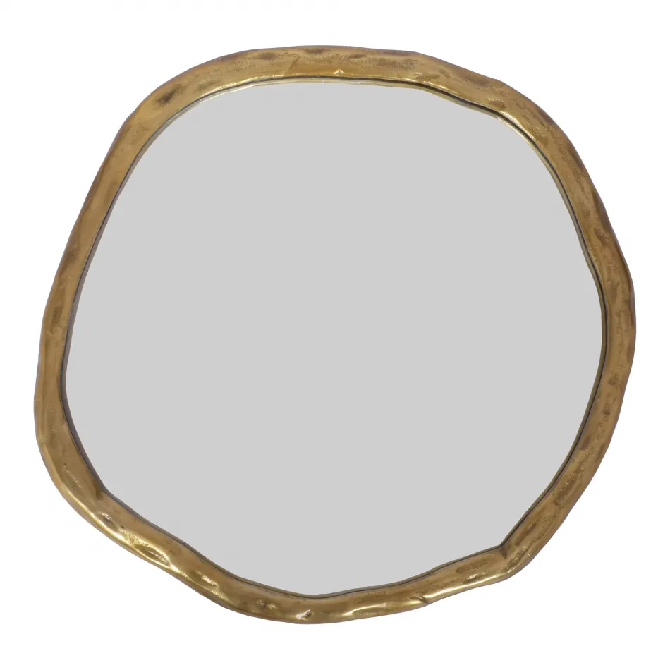 Foundry Small Round Mirror Gold