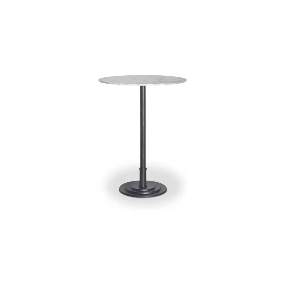 Tori White Marble Outdoor Bar Table