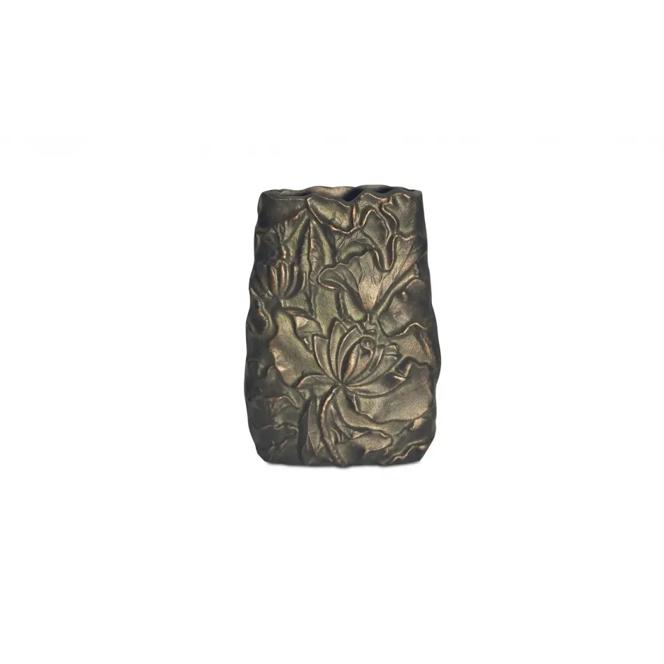 Sabine Antique Brass Cast Aluminum Vase
