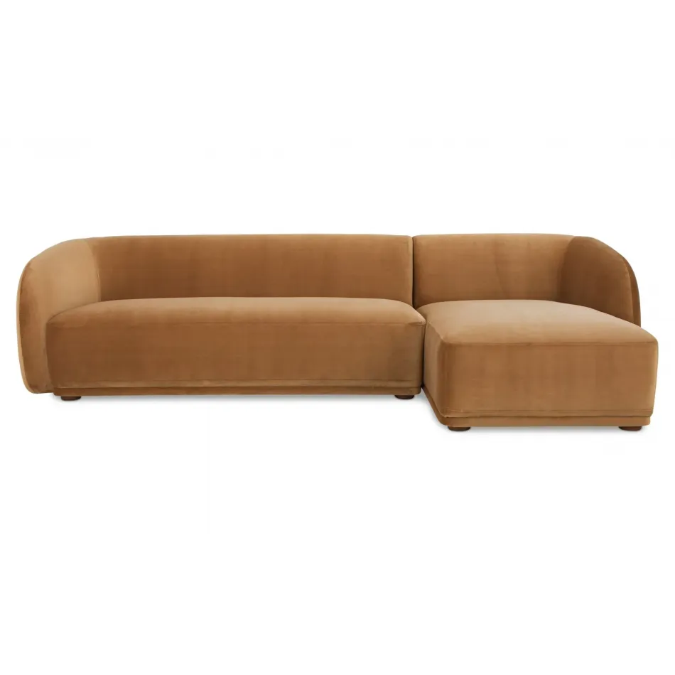 Faye Tan Faux Mohair Sectional Right