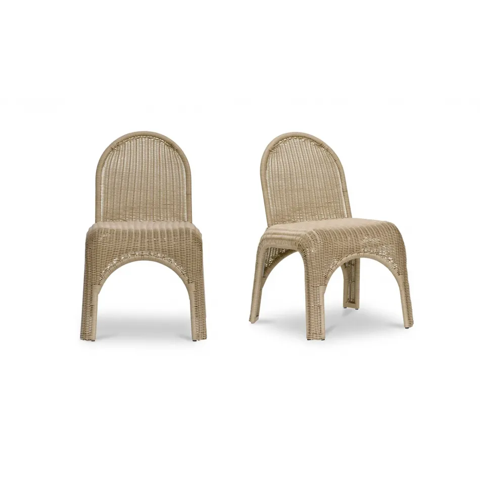 Kendall Natural Outdoor Dining Chair Set of Two
