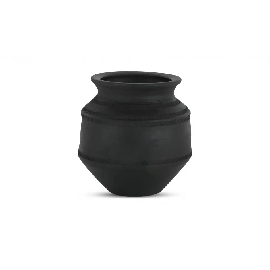 Astra Black Terracotta Vessel