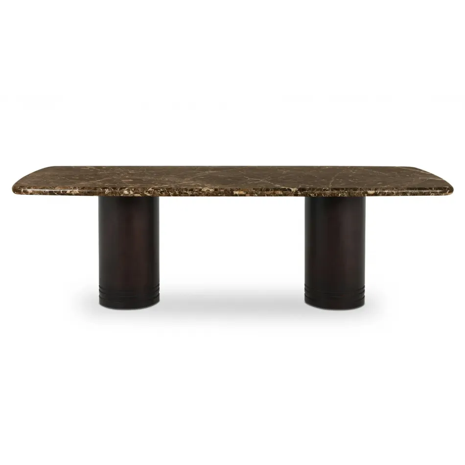 Daphne Dark Emperador Marble Dining Table Large