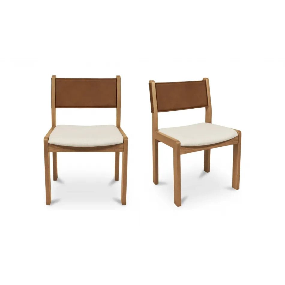 Carol Tan Leather Dining Chair Set of Two