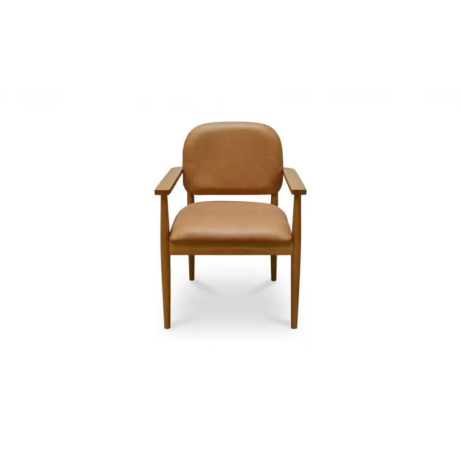 Norrie Brown Leather Dining Chair