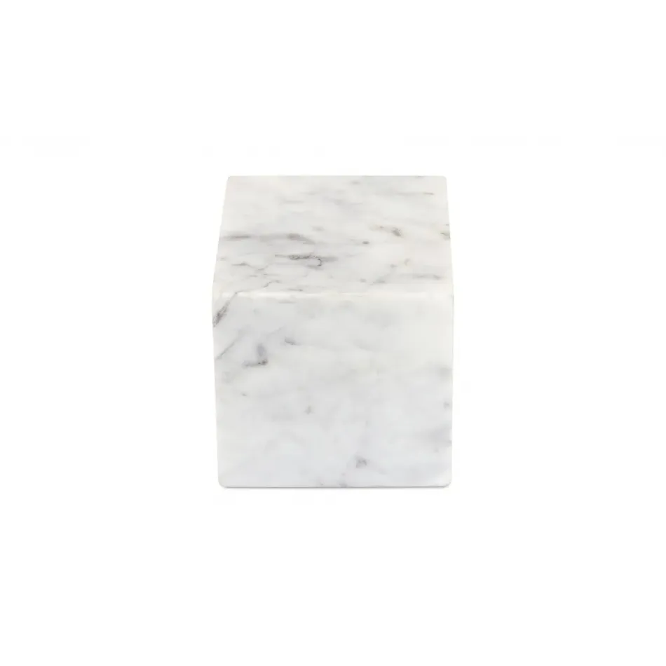 Cora Banswara Purple White Marble Cube Tabletop Accent