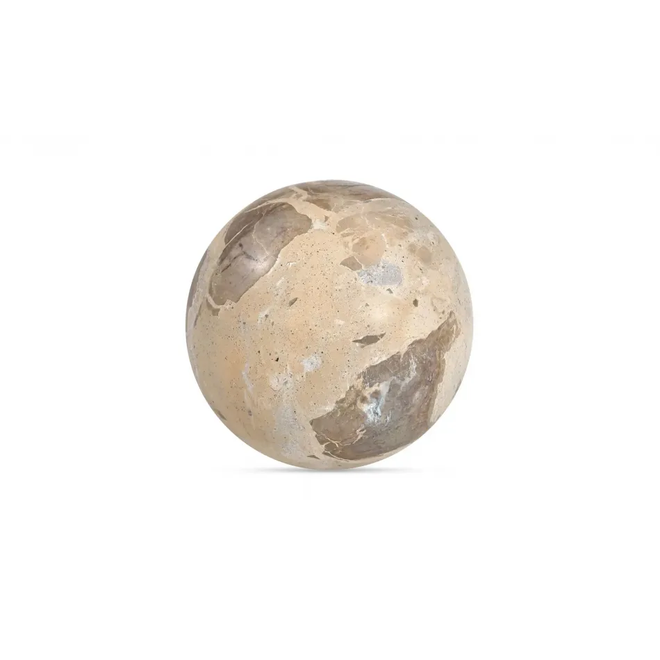 Odessa Tendu Beige Marble Sphere Tabletop Accent