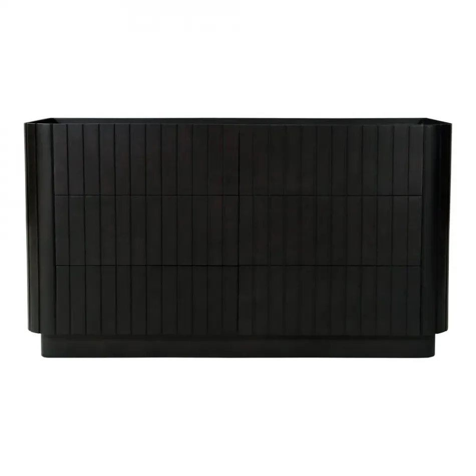 Povera 6 Drawer Dresser Black