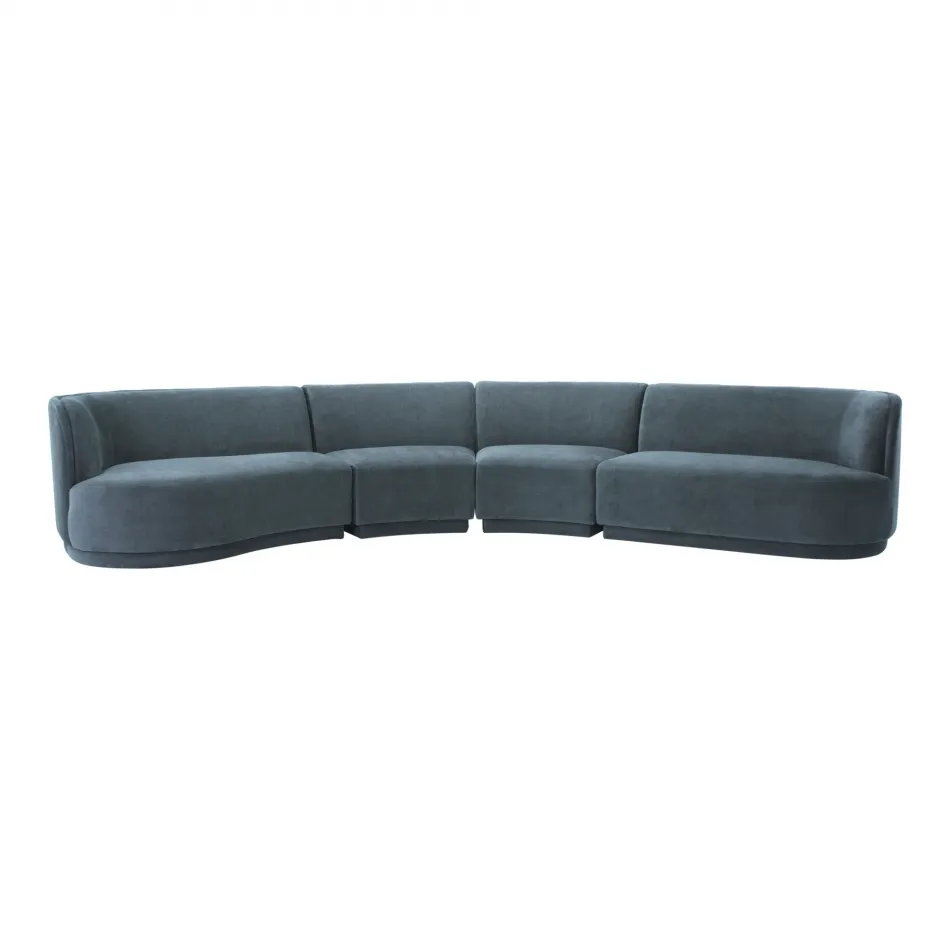 Yoon Eclipse Modular Sectional Chaise Left Nightshade Blue