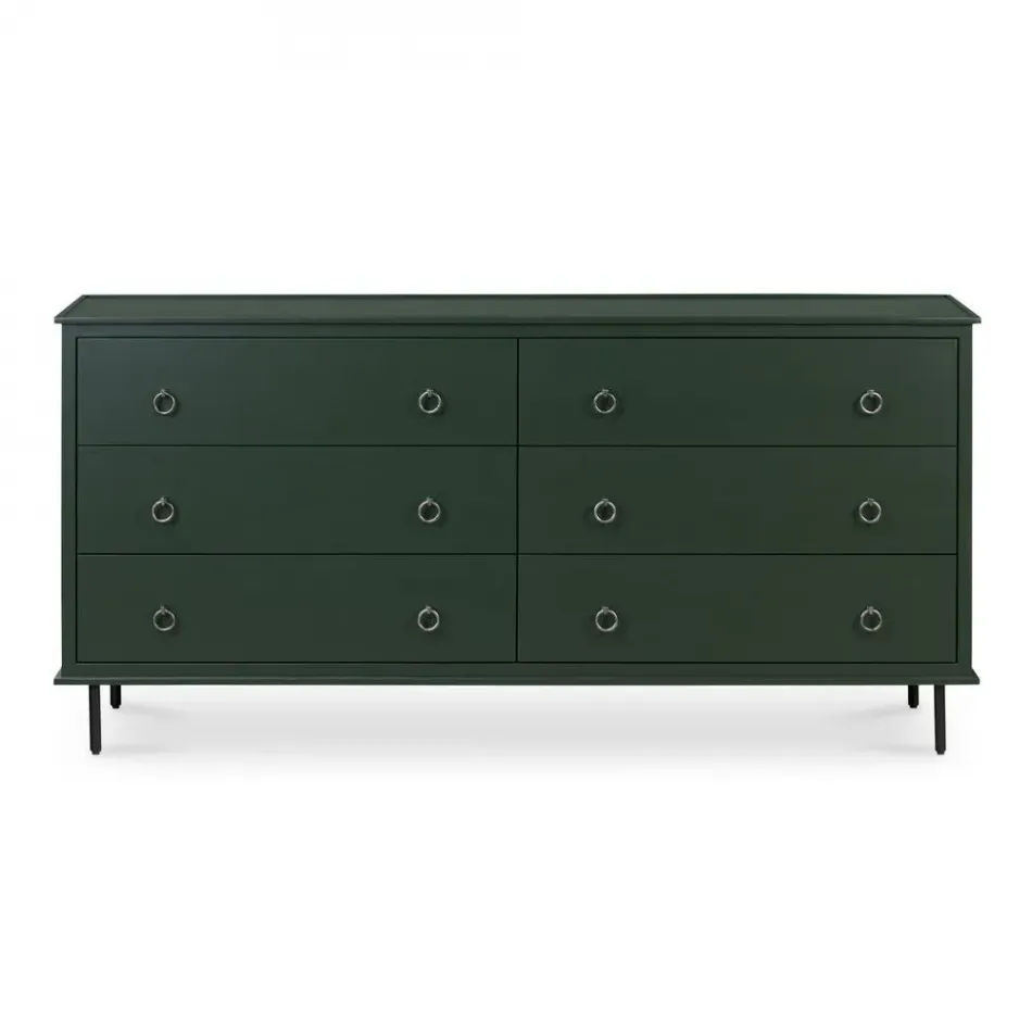 Reagan 6 Drawer Dresser Deep Green