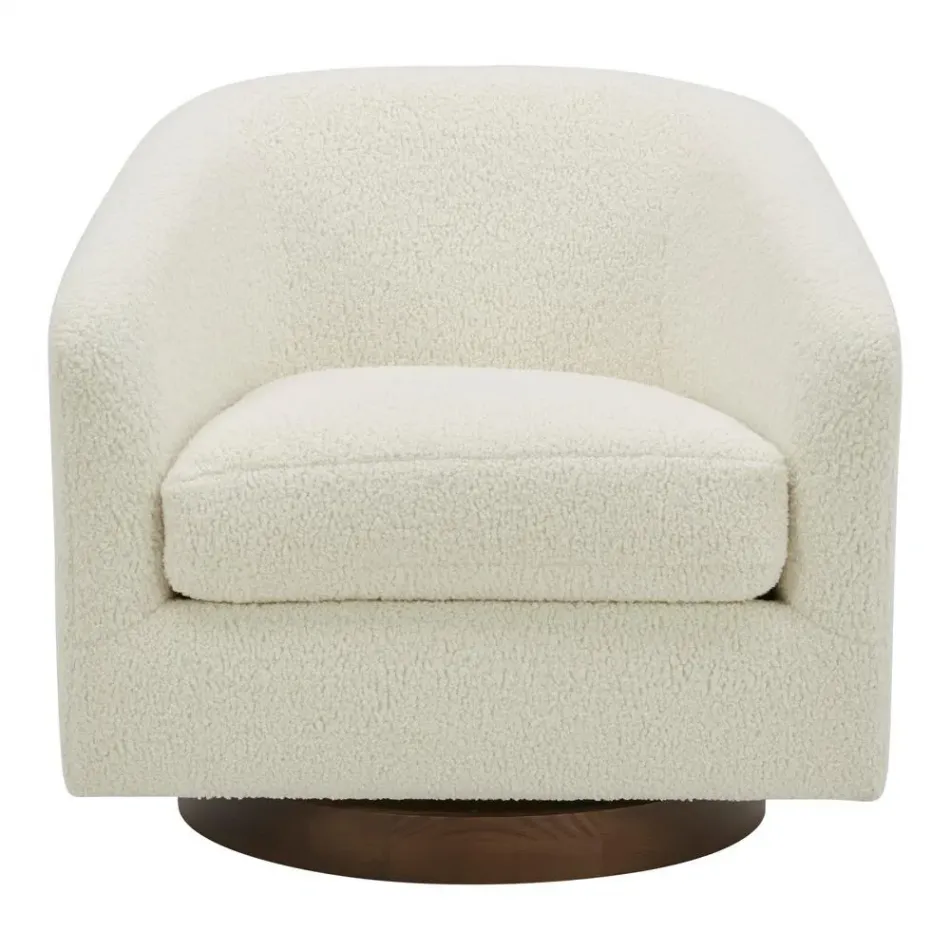 Oscy Swivel Chair Vegan Shearling White