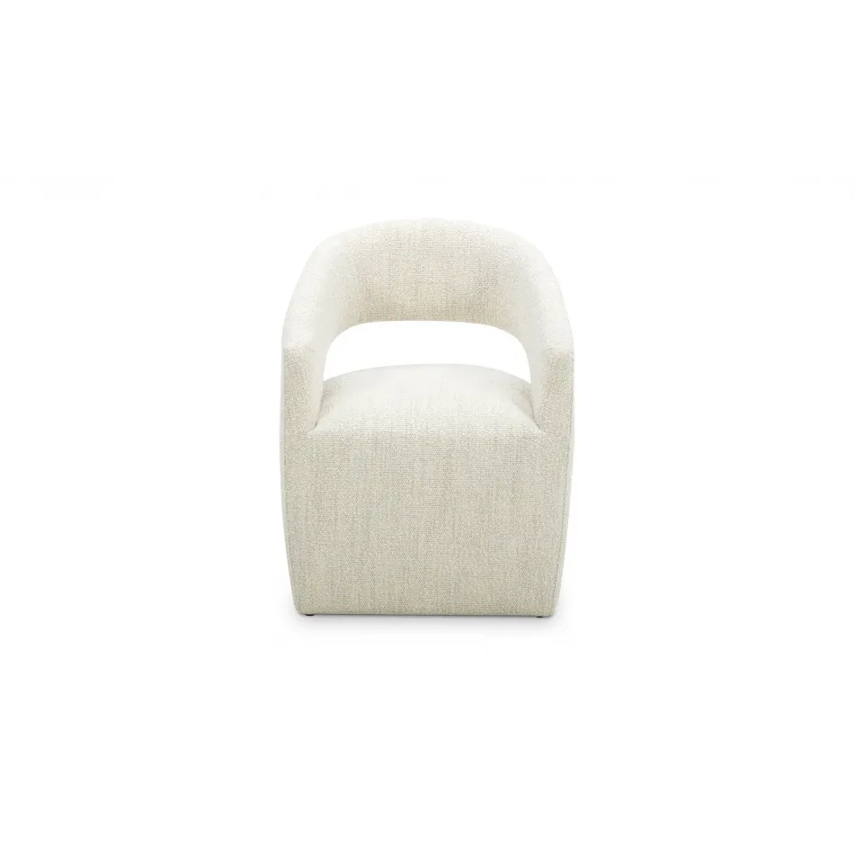 Barrow White Mist Rolling Dining Chair
