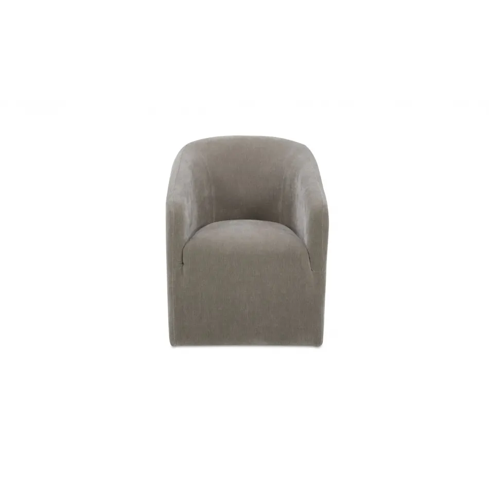 Sandy Taupe Rolling Dining Chair