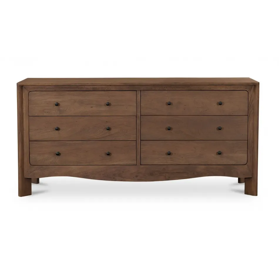 Mabel Dark Brown 6 Drawer Dresser