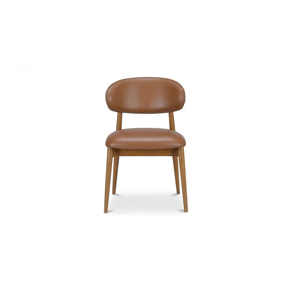Ellie Brown Leather Dining Chair