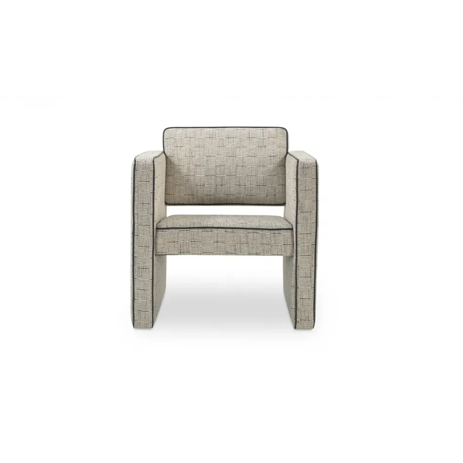 Harris Black And Beige Weave Accent Chair