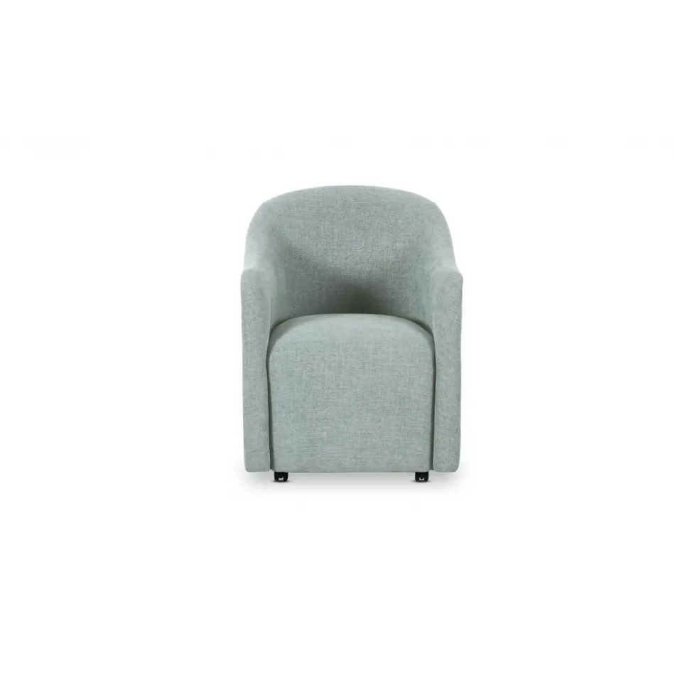 Drava Light Blue Rolling Dining Chair