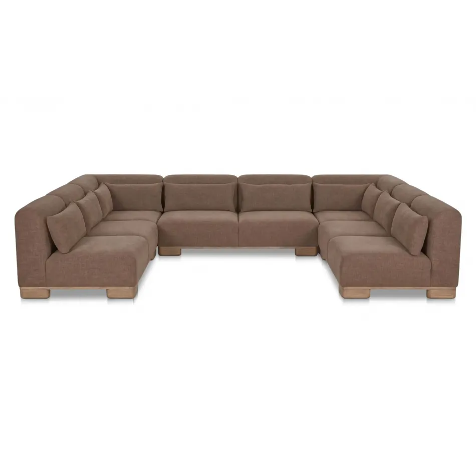 June Dark Brown U Shaped Modular Sectional