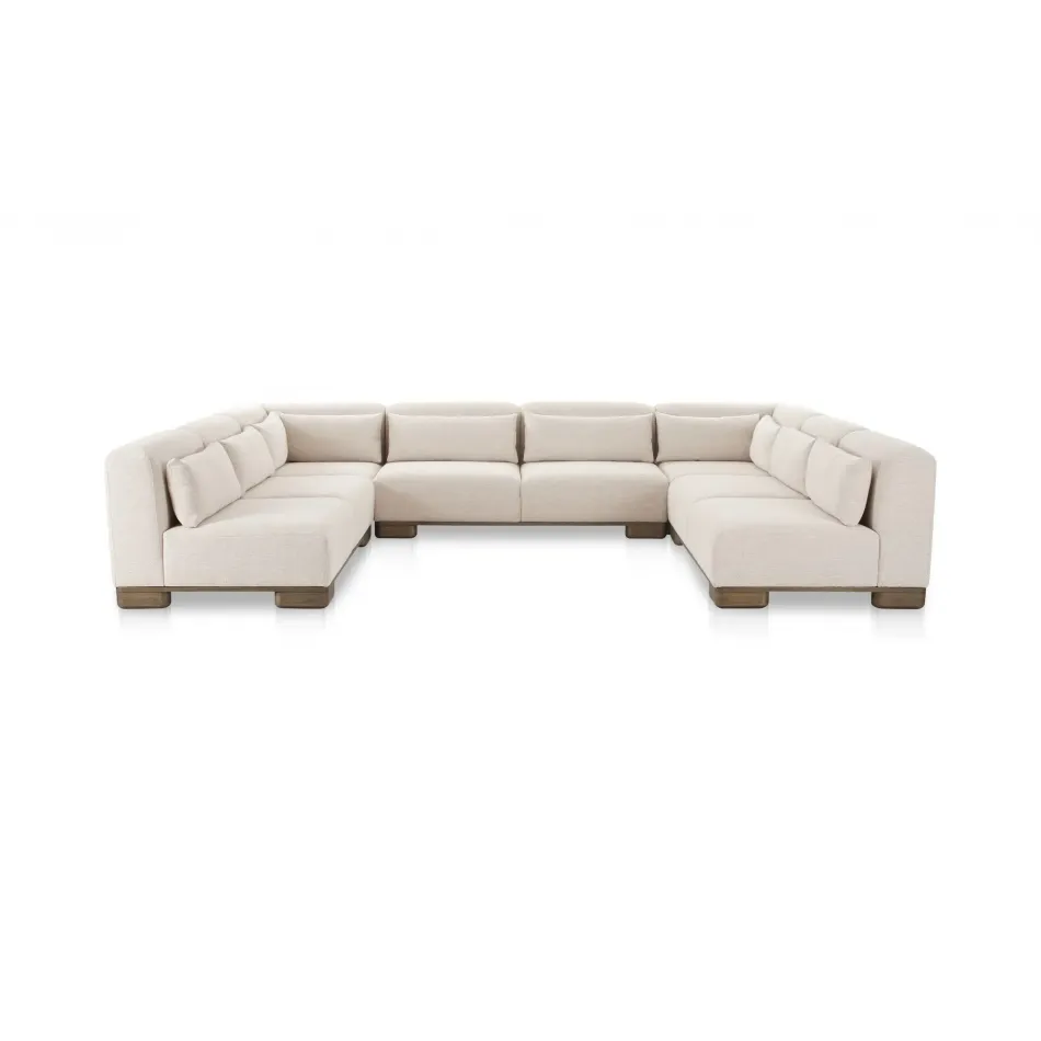 June Oatmeal U Shaped Modular Sectional