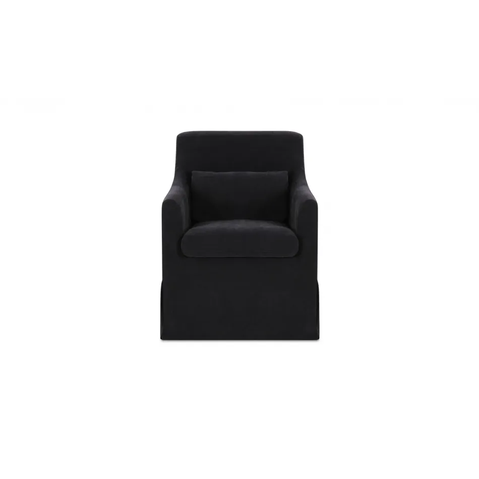 Lydia Black Slipcover Dining Chair