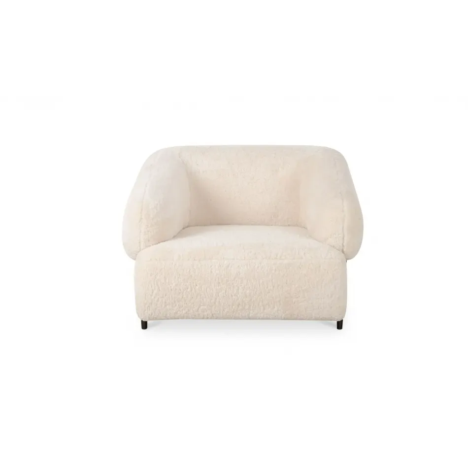 Devlin Cream Faux Fur Lounge Chair