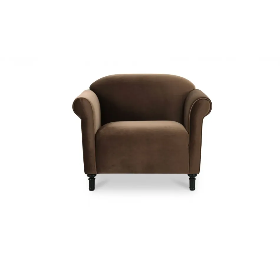 Harmony Dark Brown Faux Mohair Accent Chair