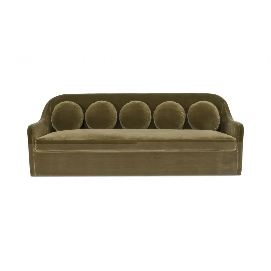 Rialto Dark Green Faux Mohair Sofa