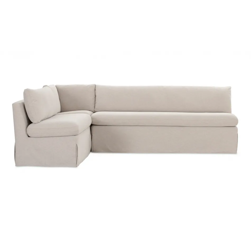 Fable Beige Slipcover Dining Banquette L-Shape 100.5 in.