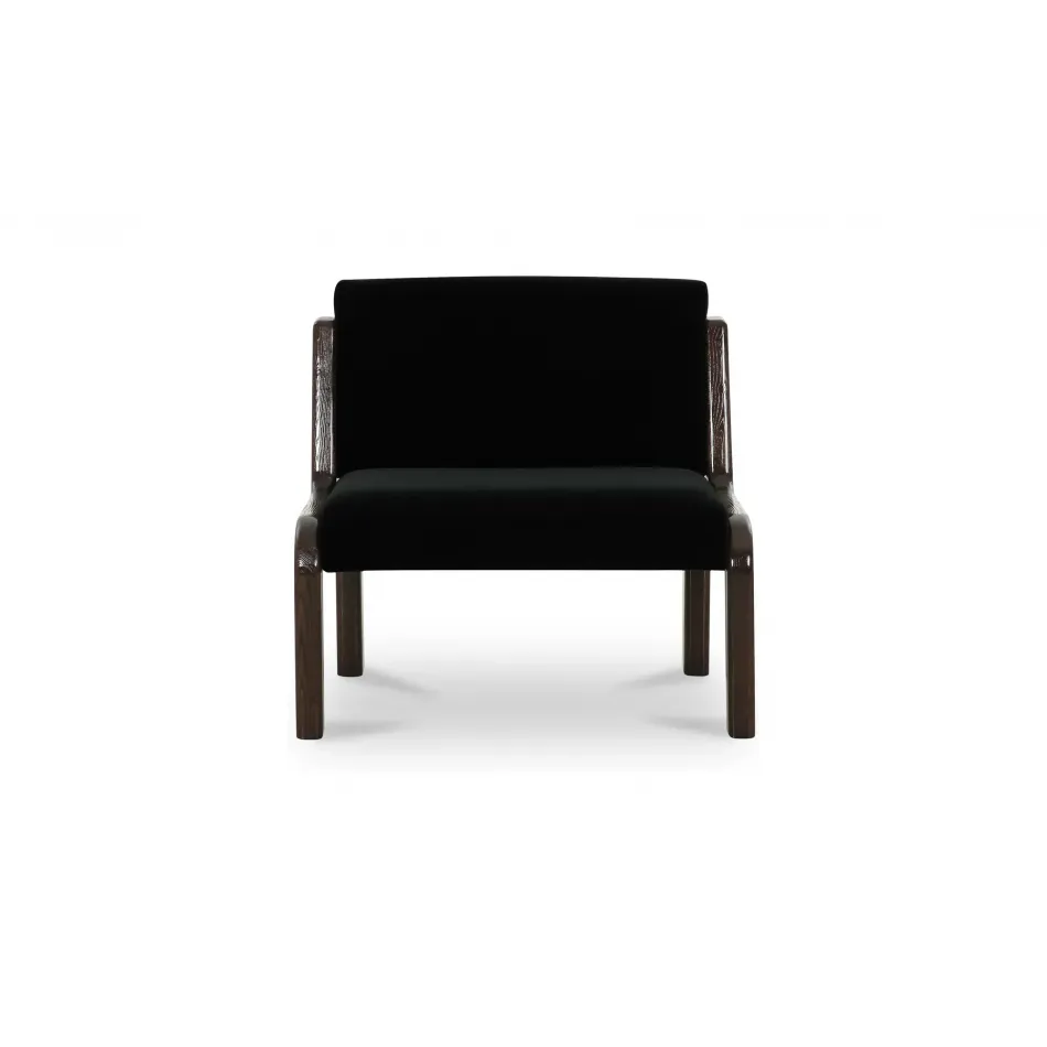 Edie Black Faux Mohair Accent Chair