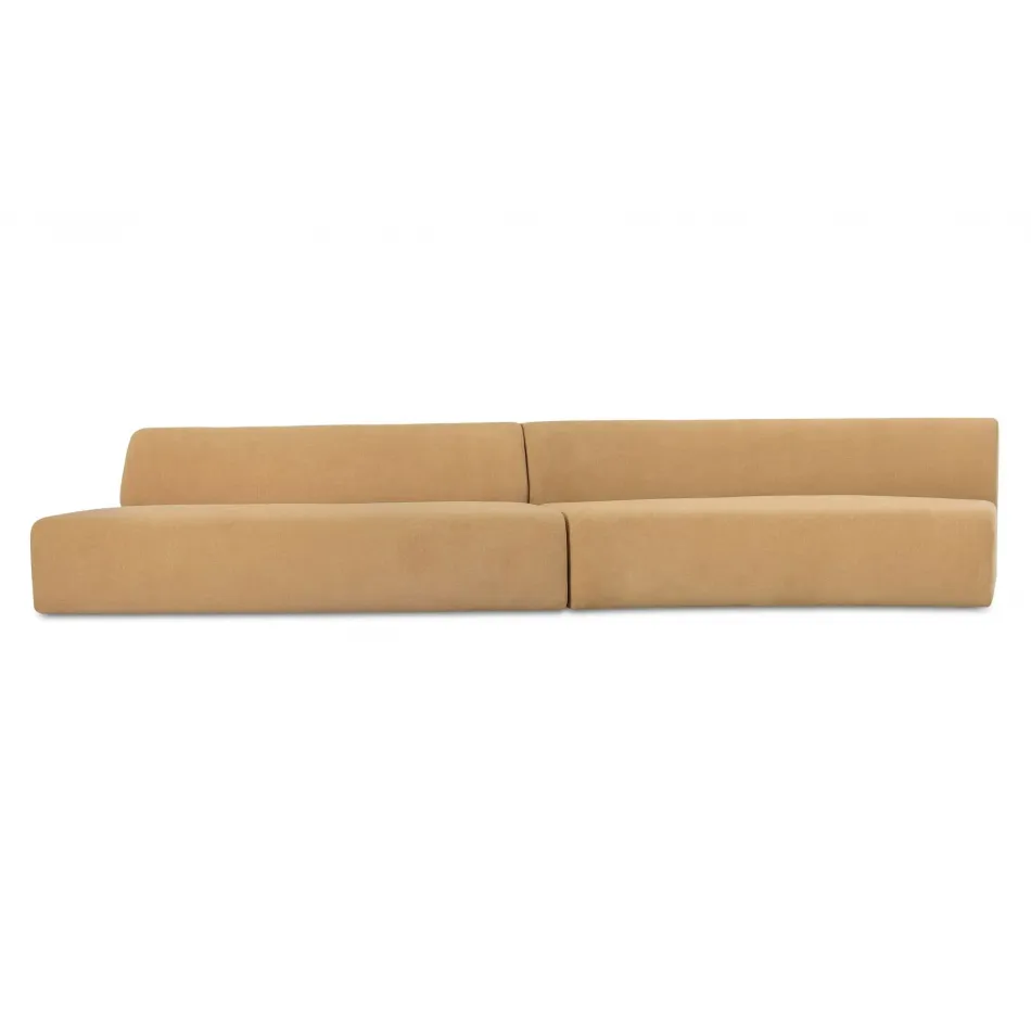 Naomi Golden Yellow 2 Piece Wave Modular Sectional