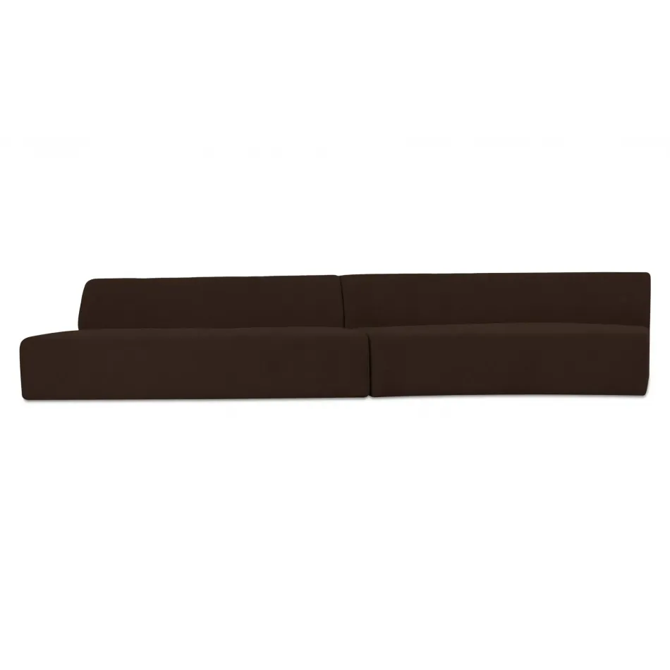 Naomi Dark Brown 2 Piece Wave Modular Sectional