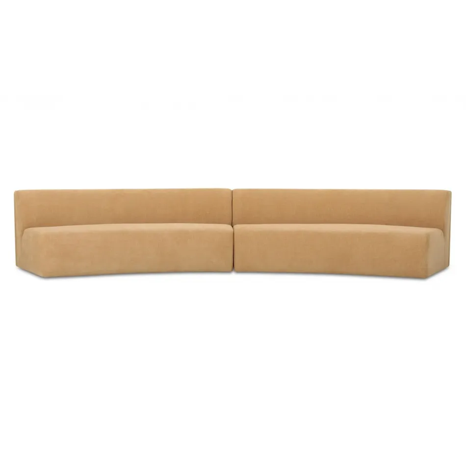 Naomi Golden Yellow 2 Piece Concave Modular Sectional