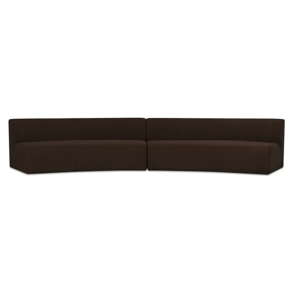 Naomi Dark Brown 2 Piece Concave Modular Sectional