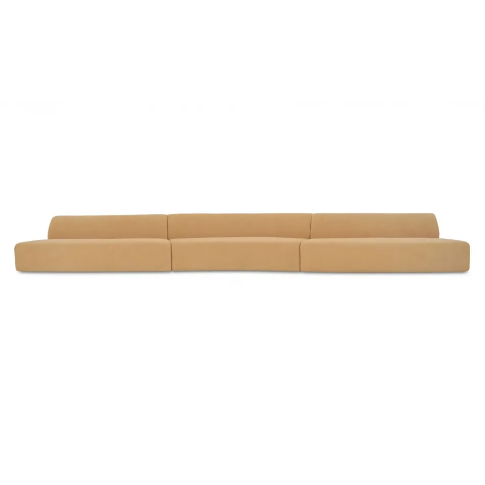 Naomi Golden Yellow 3 Piece Wave Modular Sectional