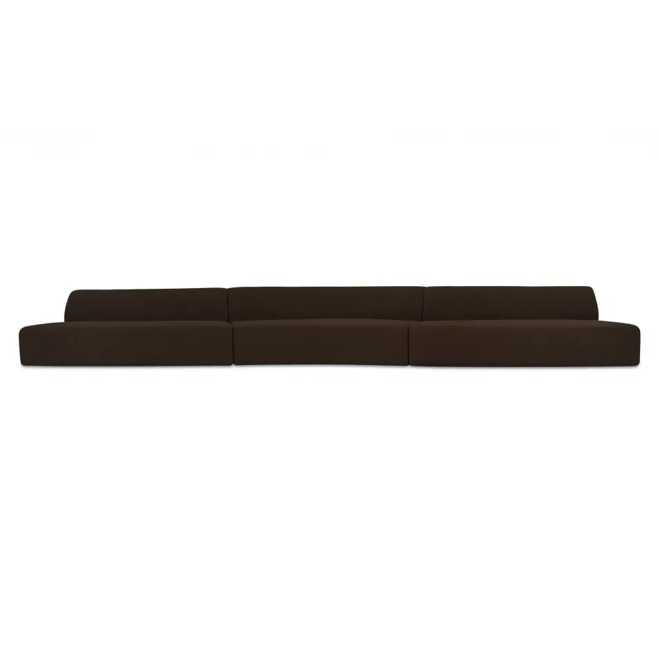 Naomi Dark Brown 3 Piece Wave Modular Sectional