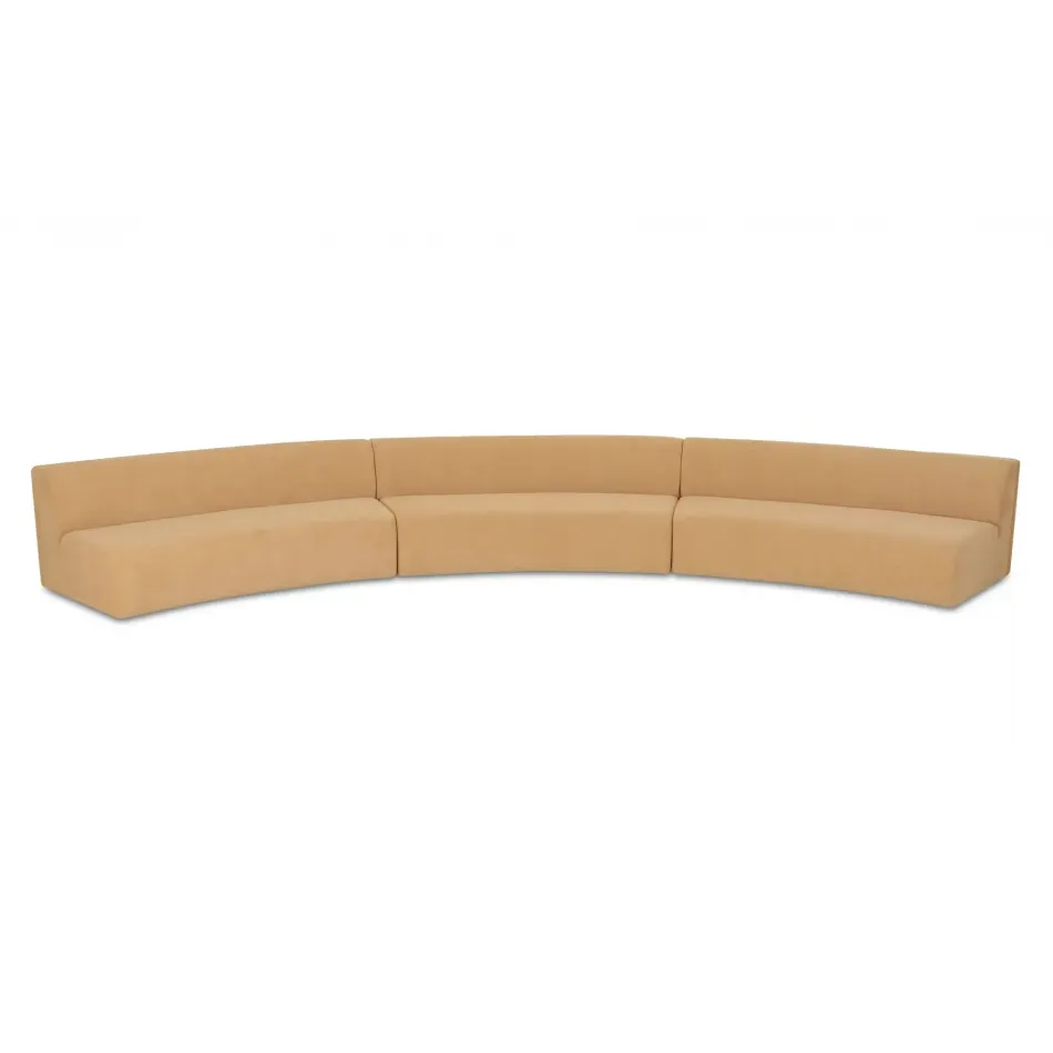 Naomi Golden Yellow 3 Piece Concave Modular Sectional