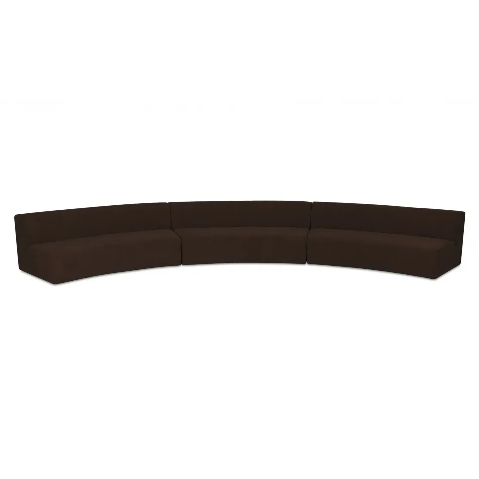 Naomi Dark Brown 3 Piece Concave Modular Sectional
