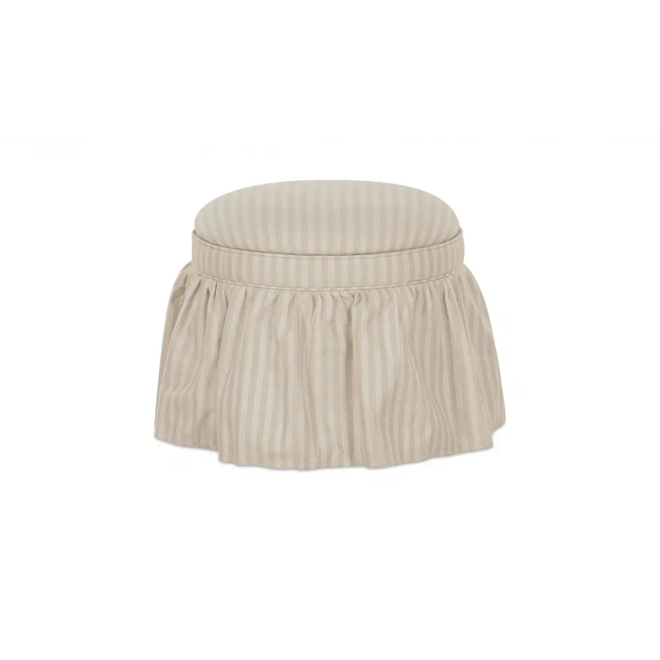 Heidi Beige Stripe Storage Ottoman
